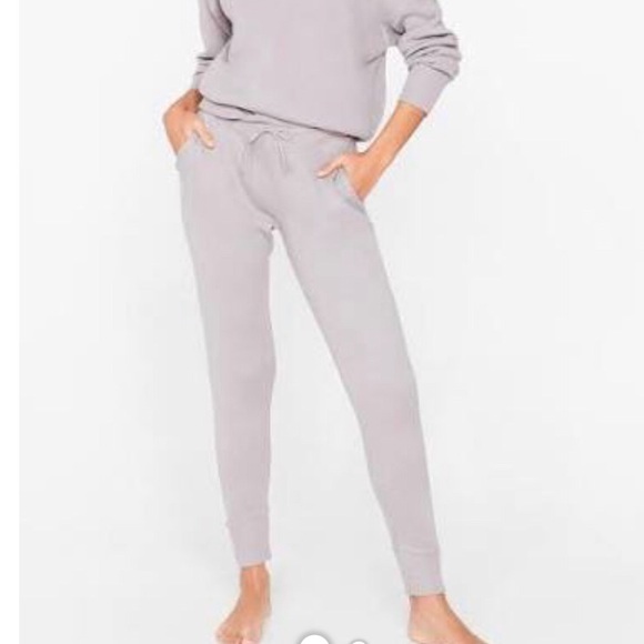 Grey knitted lounge joggers - Picture 1 of 5